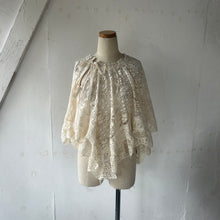 画像をギャラリービューアに読み込む, Cotton Lace Mix Poncho Cape Cardigan &amp; Back Ribbon P/O BL &amp; Wrap SK
