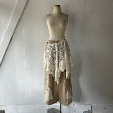 Cargar imagen en el visor de la galería, Cotton Lace Mix Poncho Cape Cardigan &amp; Back Ribbon P/O BL &amp; Wrap SK
