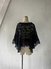 画像をギャラリービューアに読み込む, Cotton Lace Mix Poncho Cape Cardigan &amp; Back Ribbon P/O BL &amp; Wrap SK
