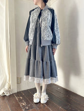 画像をギャラリービューアに読み込む, French terry lace mix V/N jumper dress NEW
