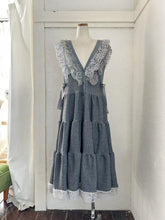 画像をギャラリービューアに読み込む, French terry lace mix V/N jumper dress NEW
