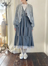 画像をギャラリービューアに読み込む, French terry lace mix V/N jumper dress NEW
