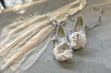 画像をギャラリービューアに読み込む, pleats tape mix lace frill ballet shoes
