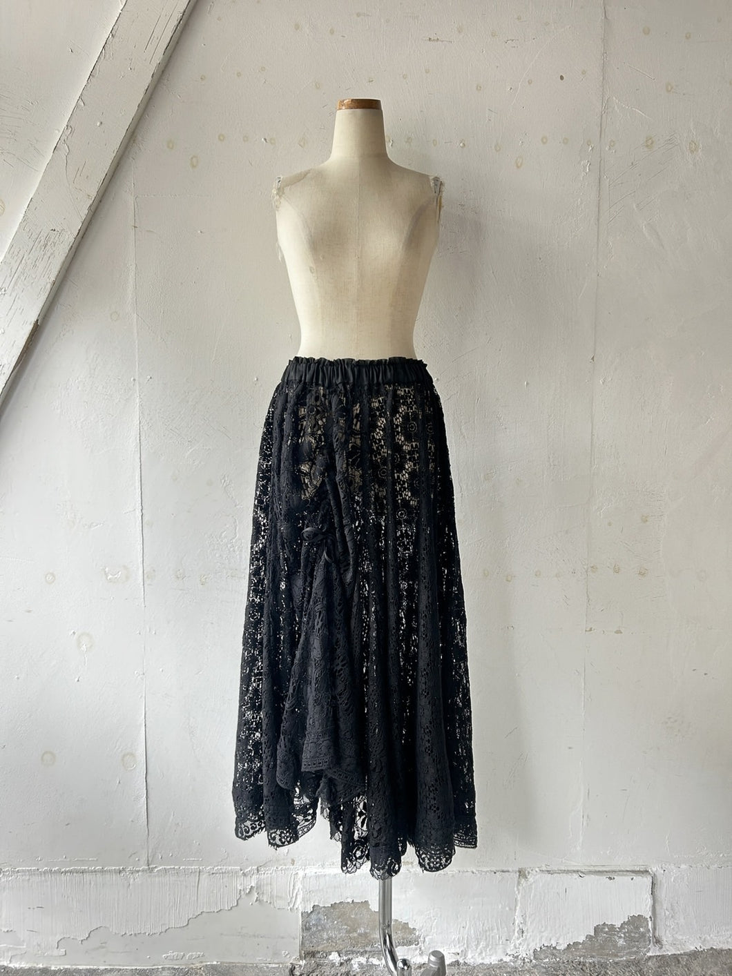 Cotton Lace Mix Handkerchief Hem Skirt