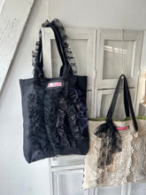 Load image into Gallery viewer, Tulle&amp;Lace Frill Mix Canvas Tote Bag
