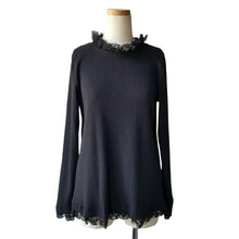 Load image into Gallery viewer, tulle &amp; lace frill crow neck back open longsleeves
