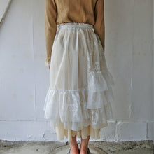 이미지를 갤러리 뷰어에 로드 , Curtain mix frill flare skirt
