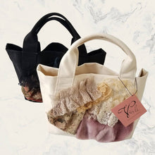 이미지를 갤러리 뷰어에 로드 , Floral JQ &amp; fur mix canvas tote bag
