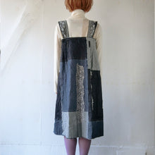 이미지를 갤러리 뷰어에 로드 , 2-way Denim Patchwork Front zip up jumper dress &amp; front zip up tuck skirt  #1013552
