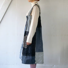 이미지를 갤러리 뷰어에 로드 , 2-way Denim Patchwork Front zip up jumper dress &amp; front zip up tuck skirt  #1013552
