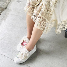 Load image into Gallery viewer, Cross Stitch embroidery&amp; Lace Dorothy platform shoes #5935963
