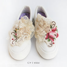 将图片加载到图库查看器，Cross Stitch embroidery&amp; Lace Dorothy platform shoes #5935963
